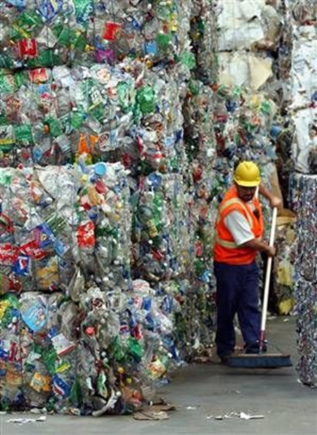 bottled water on way to landfill