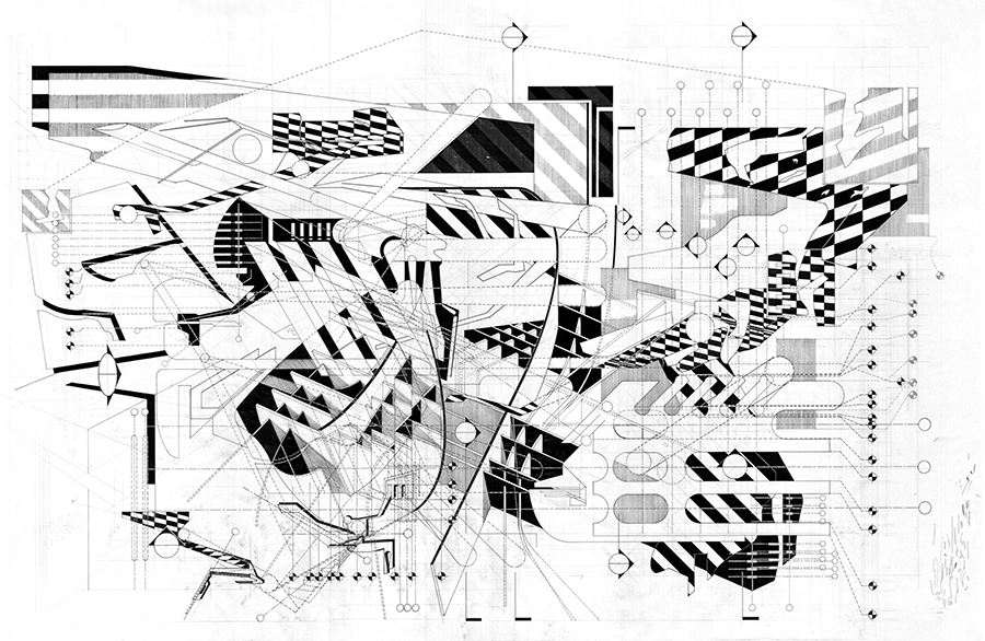 Microcosmic Tarmac - Ink & Graphite on Vellum